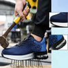 Baskets de Securite legeres et confortables unisexe avec embout en acier bleu1