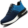 Baskets de Securite legeres et confortables unisexe avec embout en acier bleu2