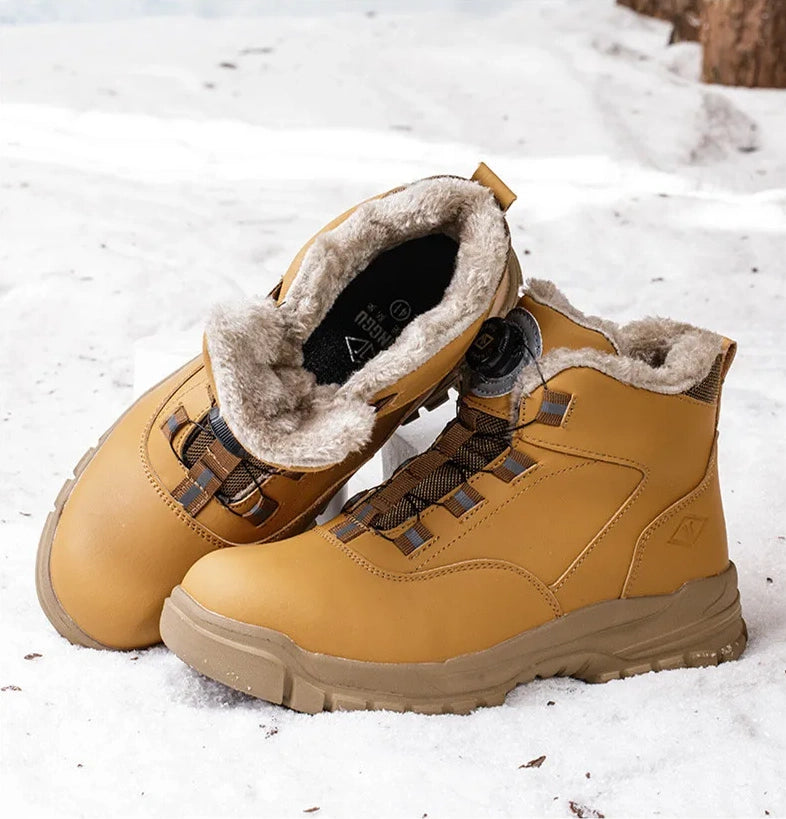 Bottes de Securite legeres Impermeables avec boutons rotatifs - unisexe marron1
